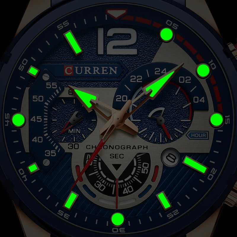 New Green Mens Watches Top Brand Luxury Stainless Steel Quartz Watch Men Sport Date Male Clock Waterproof Wristwatch