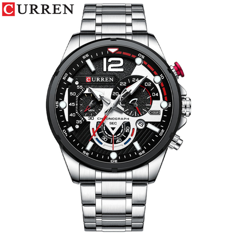 New Green Mens Watches Top Brand Luxury Stainless Steel Quartz Watch Men Sport Date Male Clock Waterproof Wristwatch