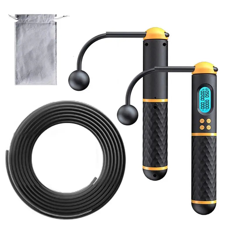 2 in 1 Multifun Speed Skipping Rope with Digital Counter Professional Ball Bearings and Non-Slip Handles Jumps and Calorie Count