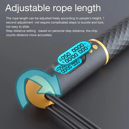 2 in 1 Multifun Speed Skipping Rope with Digital Counter Professional Ball Bearings and Non-Slip Handles Jumps and Calorie Count